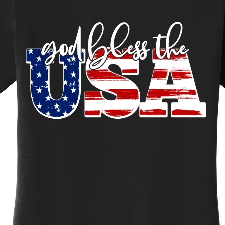 God Bless The USA American Flag Women's T-Shirt