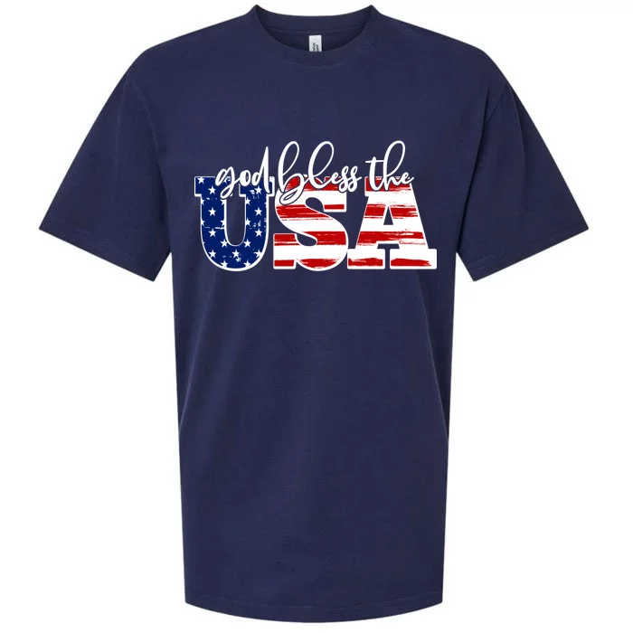 God Bless The USA American Flag Sueded Cloud Jersey T-Shirt