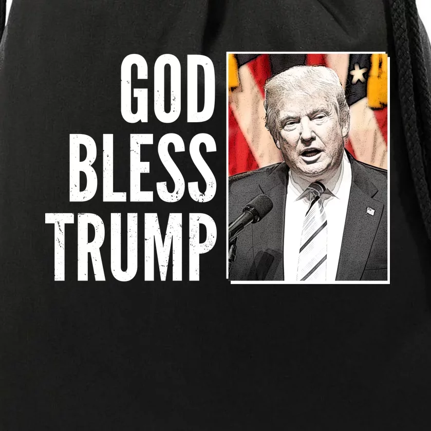 God Bless Trump Drawstring Bag