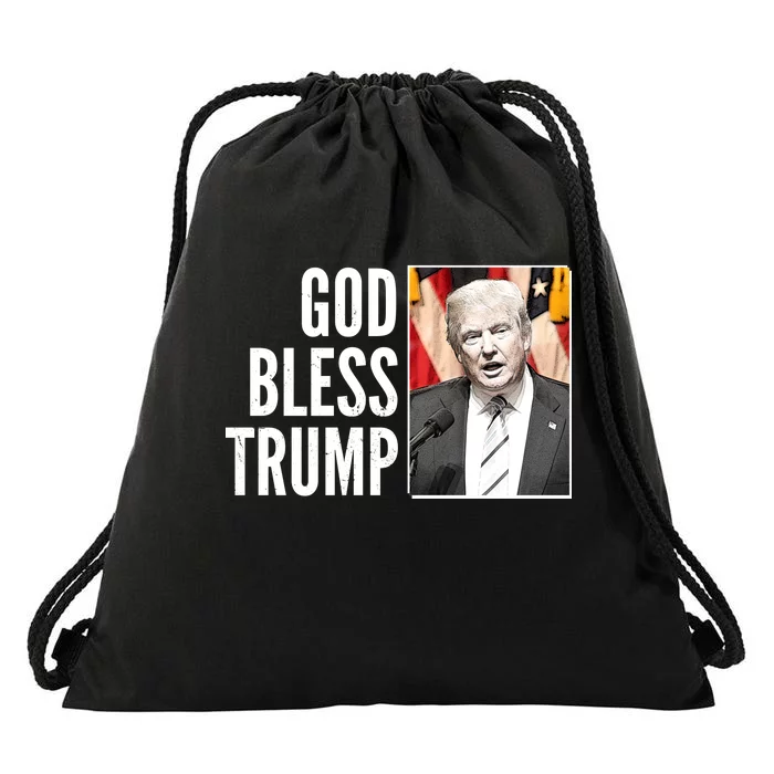 God Bless Trump Drawstring Bag