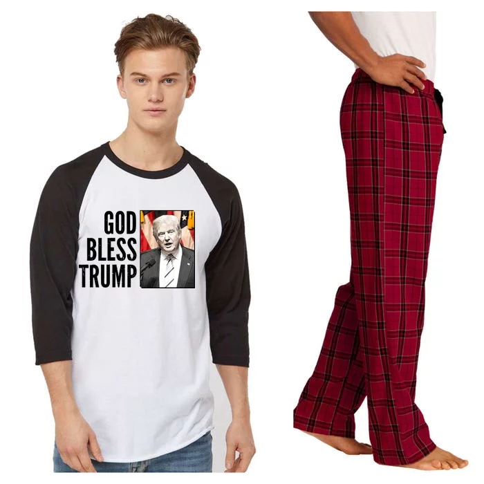 God Bless Trump Raglan Sleeve Pajama Set