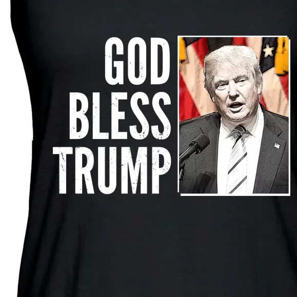 God Bless Trump Ladies Essential Flowy Tank