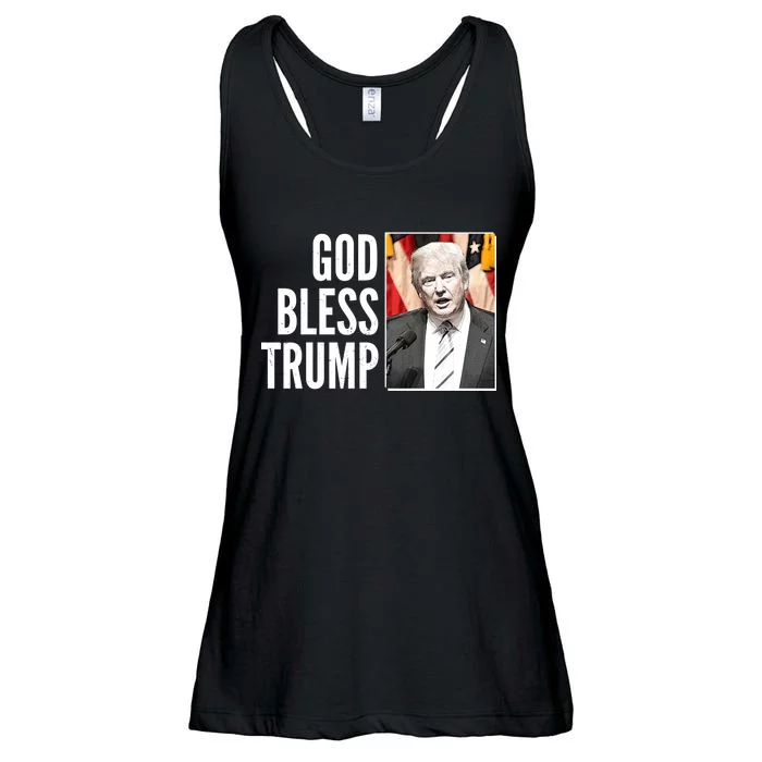 God Bless Trump Ladies Essential Flowy Tank