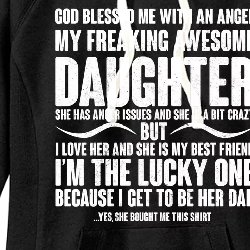 God Blessed Me With An Angel My Awesome Daughter Women's Fleece Hoodie