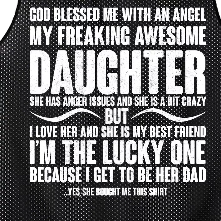 God Blessed Me With An Angel My Awesome Daughter Mesh Reversible Basketball Jersey Tank