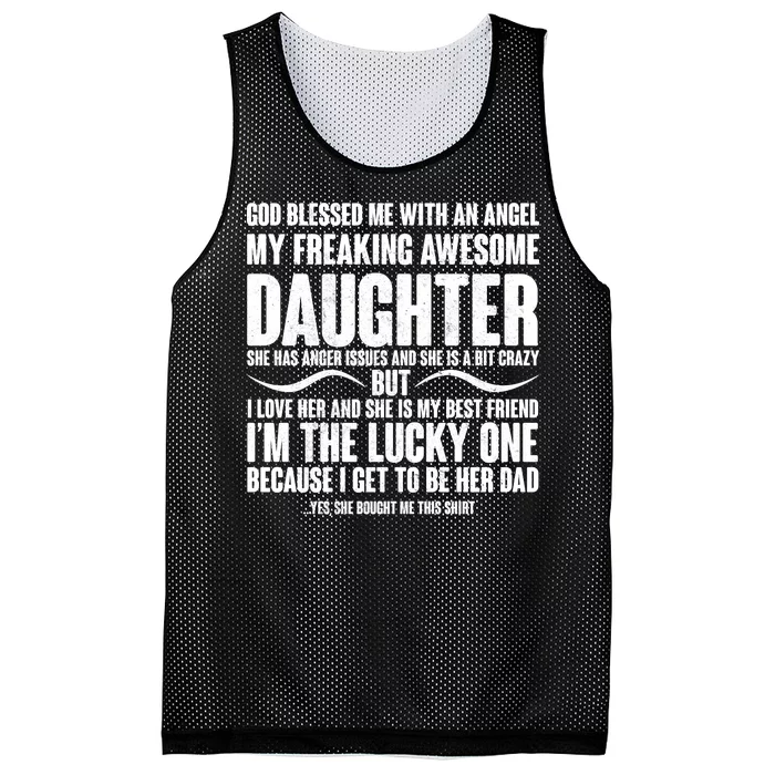 God Blessed Me With An Angel My Awesome Daughter Mesh Reversible Basketball Jersey Tank