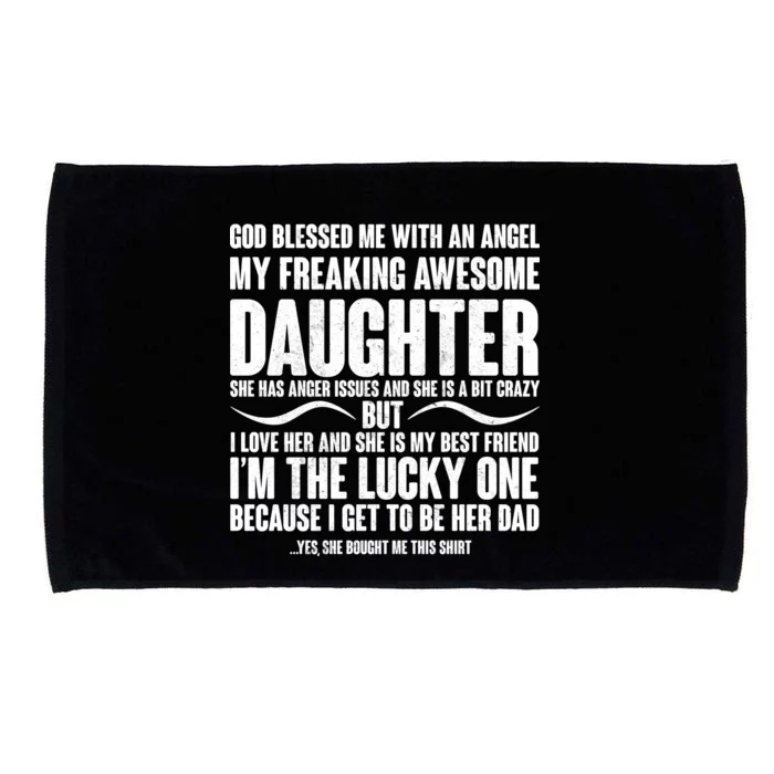 God Blessed Me With An Angel My Awesome Daughter Microfiber Hand Towel