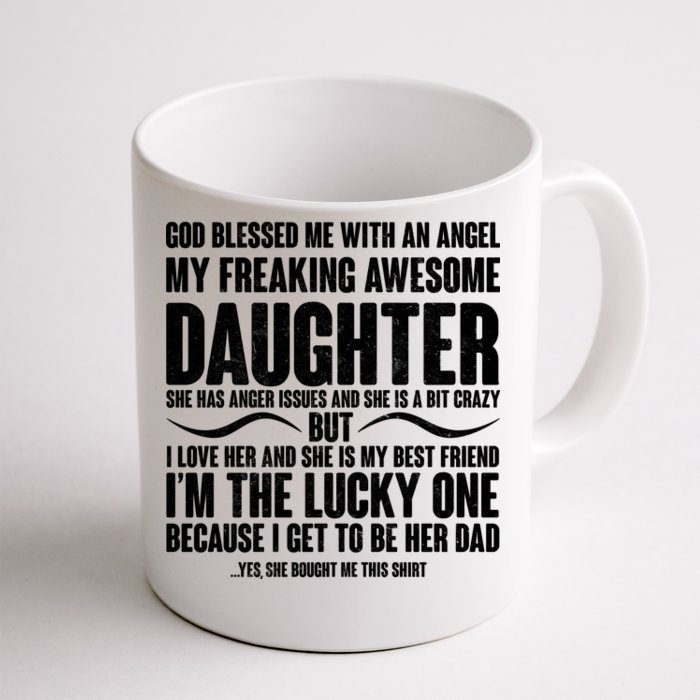 God Blessed Me With An Angel My Awesome Daughter Front & Back Coffee Mug