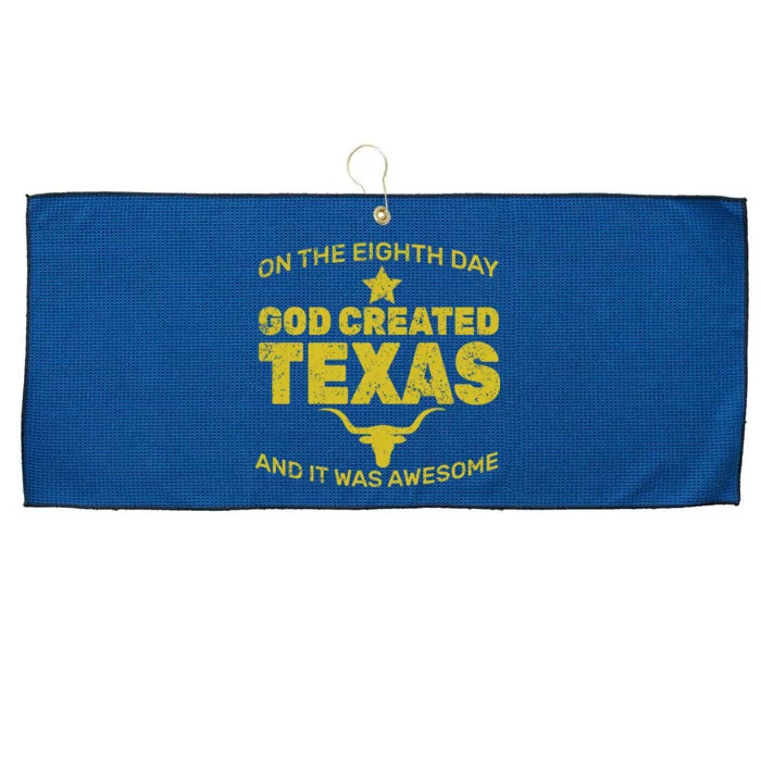 God Created Texas Large Microfiber Waffle Golf Towel