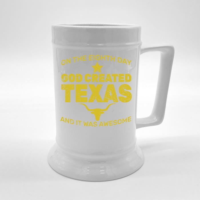 God Created Texas Front & Back Beer Stein