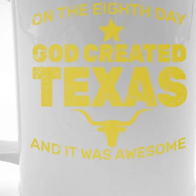 God Created Texas Front & Back Beer Stein