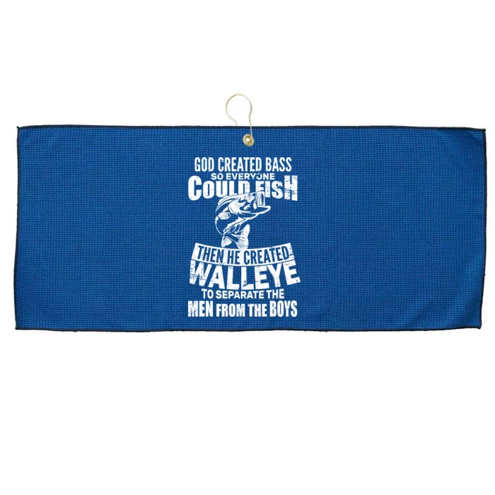 God Created Walleye Large Microfiber Waffle Golf Towel