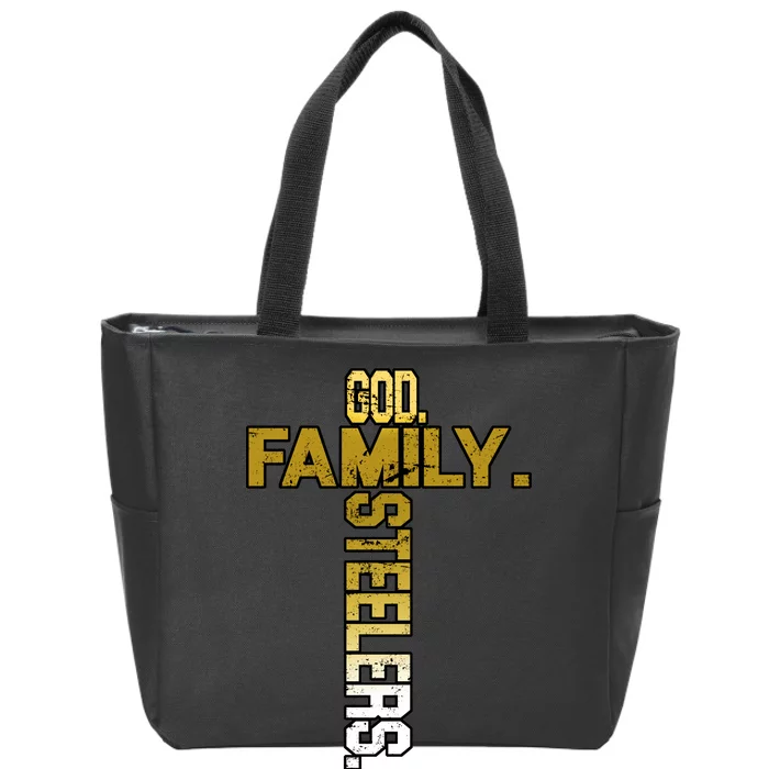 God Family Steelers Zip Tote Bag