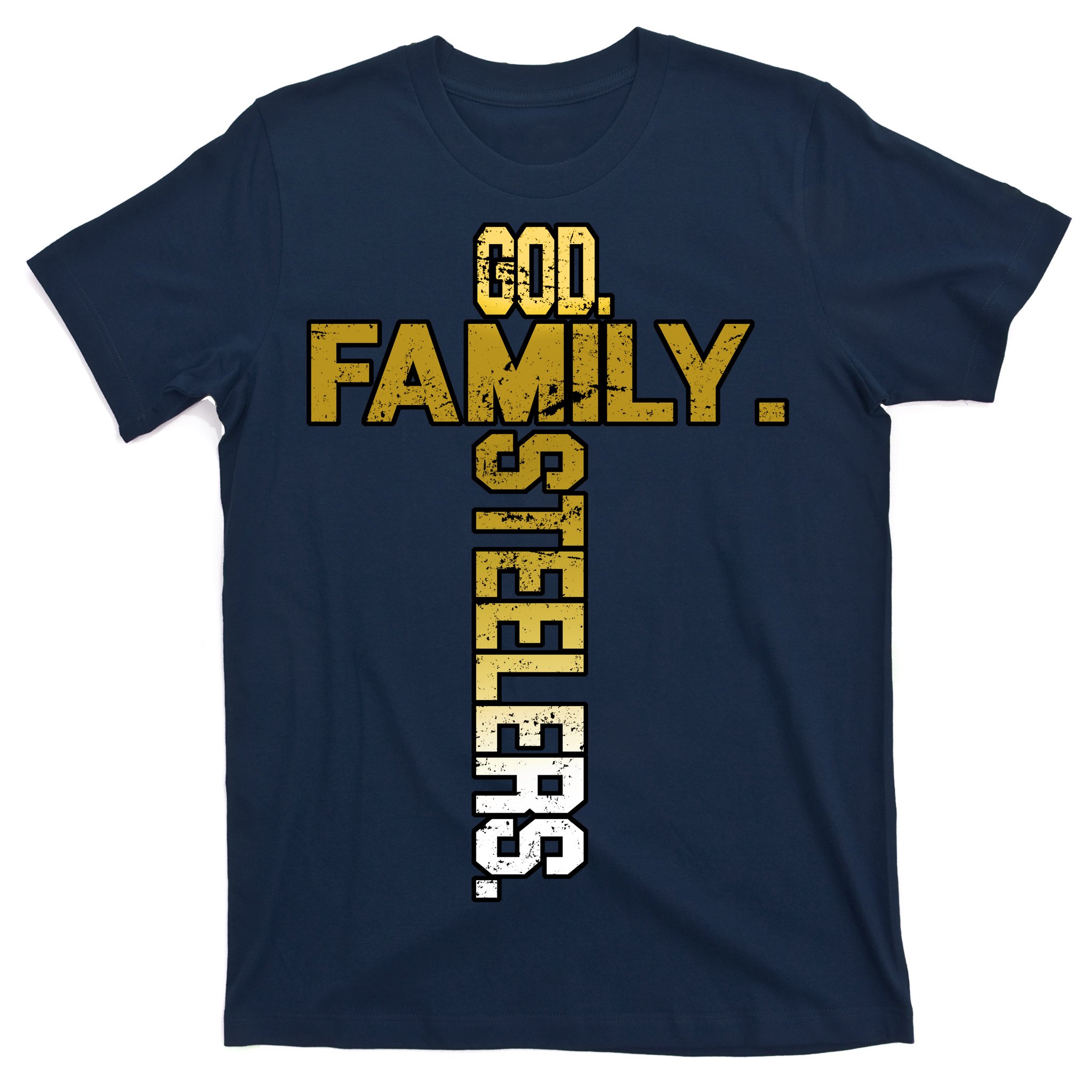 God Family Steelers Pro Us Flag Shirt Father's Day Dad Gift