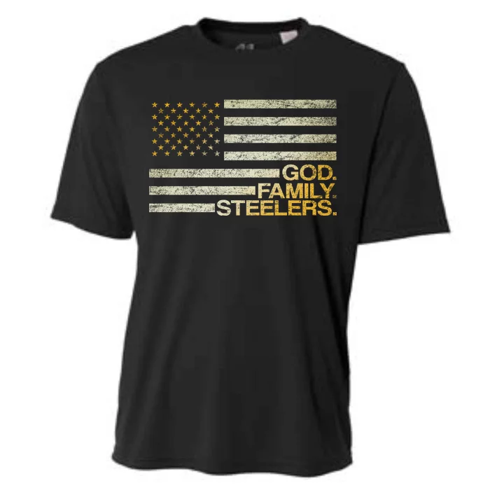 God Family Steelers American Football Flag Cooling Performance Crew T-Shirt