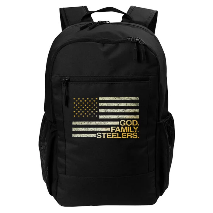 God Family Steelers American Football Flag Daily Commute Backpack