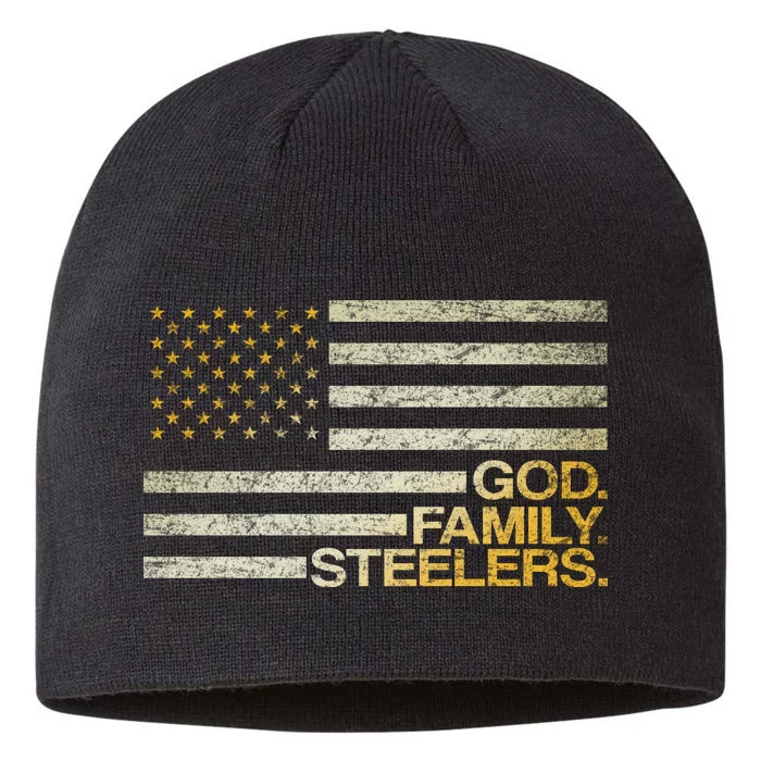 God Family Steelers American Football Flag 8 1/2in Sustainable Knit Beanie