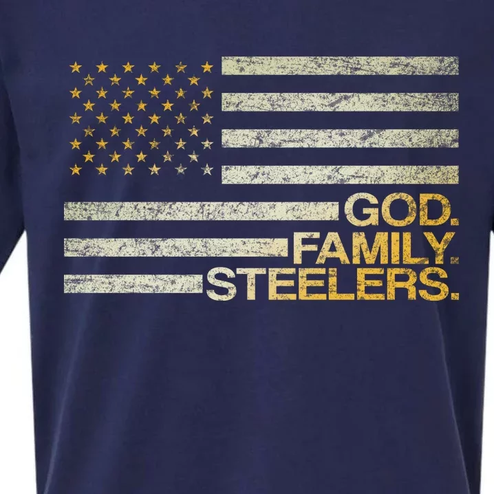 God Family Steelers American Football Flag Sueded Cloud Jersey T-Shirt