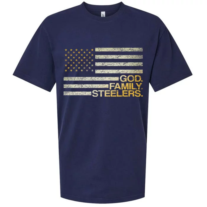 God Family Steelers American Football Flag Sueded Cloud Jersey T-Shirt