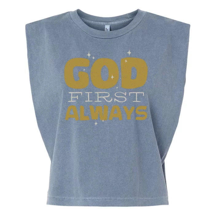 God First Always Garment-Dyed Women's Muscle Tee