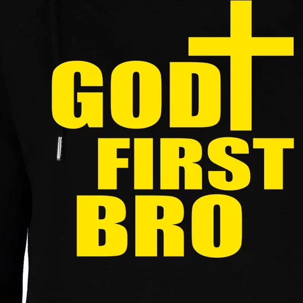 God First Bro Womens Funnel Neck Pullover Hood