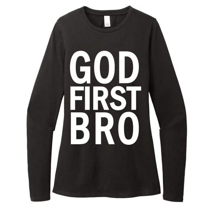 God First Bro Christian Womens CVC Long Sleeve Shirt