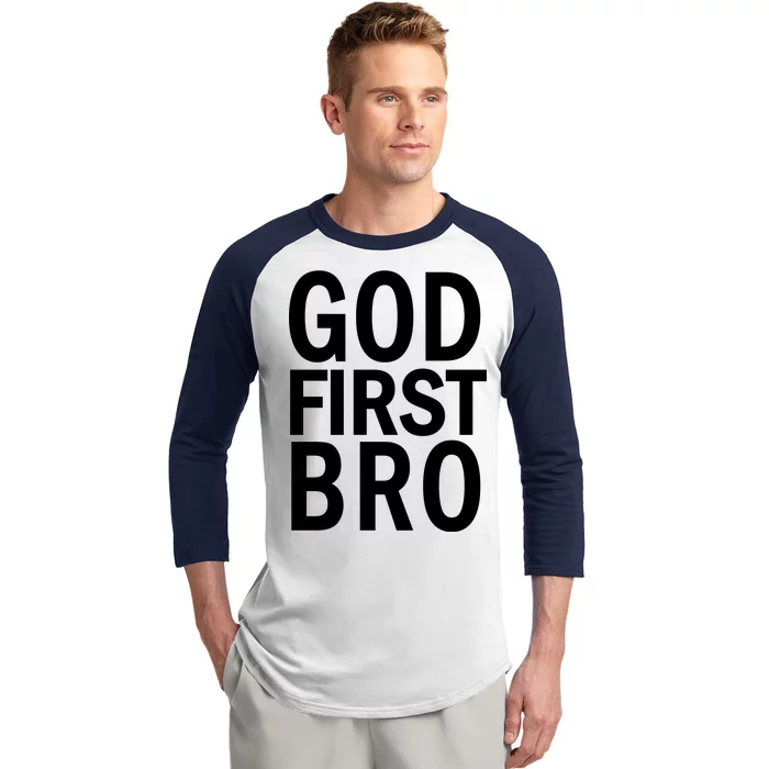 God First Bro Christian Baseball Sleeve Shirt