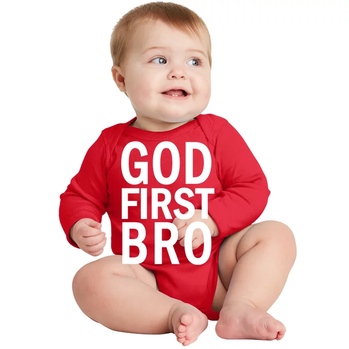 God First Bro Christian Baby Long Sleeve Bodysuit