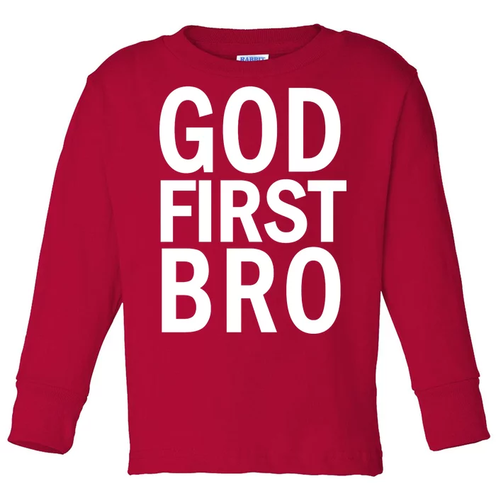 God First Bro Christian Toddler Long Sleeve Shirt