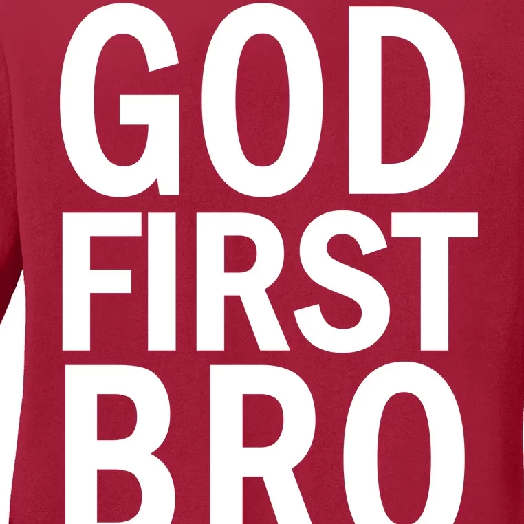 God First Bro Christian Ladies Long Sleeve Shirt