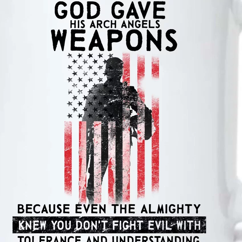 God Gave Weapons To Fight Evil Black Color Changing Mug