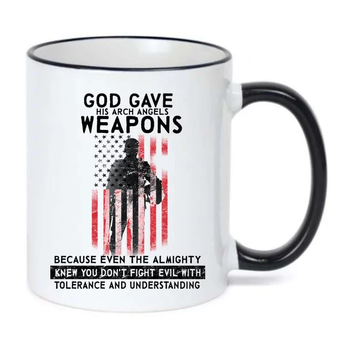 God Gave Weapons To Fight Evil Black Color Changing Mug