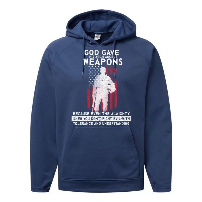 God Gave Weapons To Fight Evil Performance Fleece Hoodie