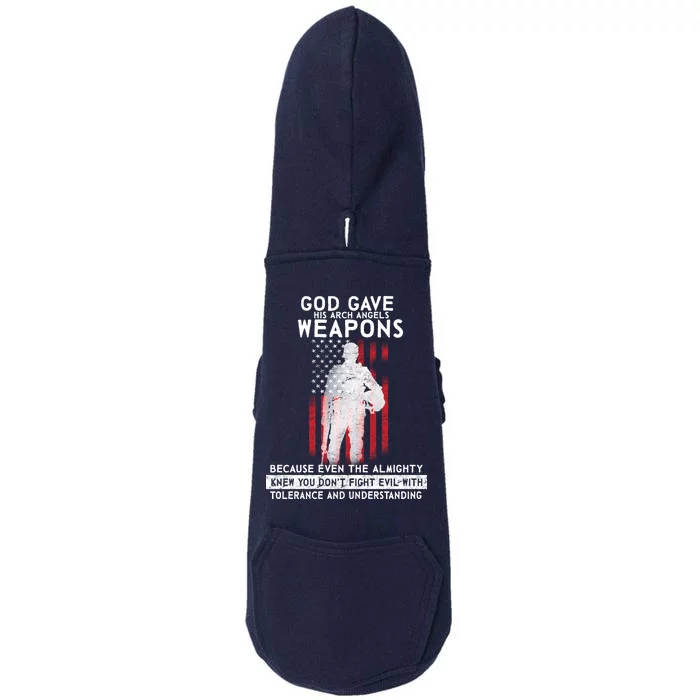 God Gave Weapons To Fight Evil Doggie 3-End Fleece Hoodie