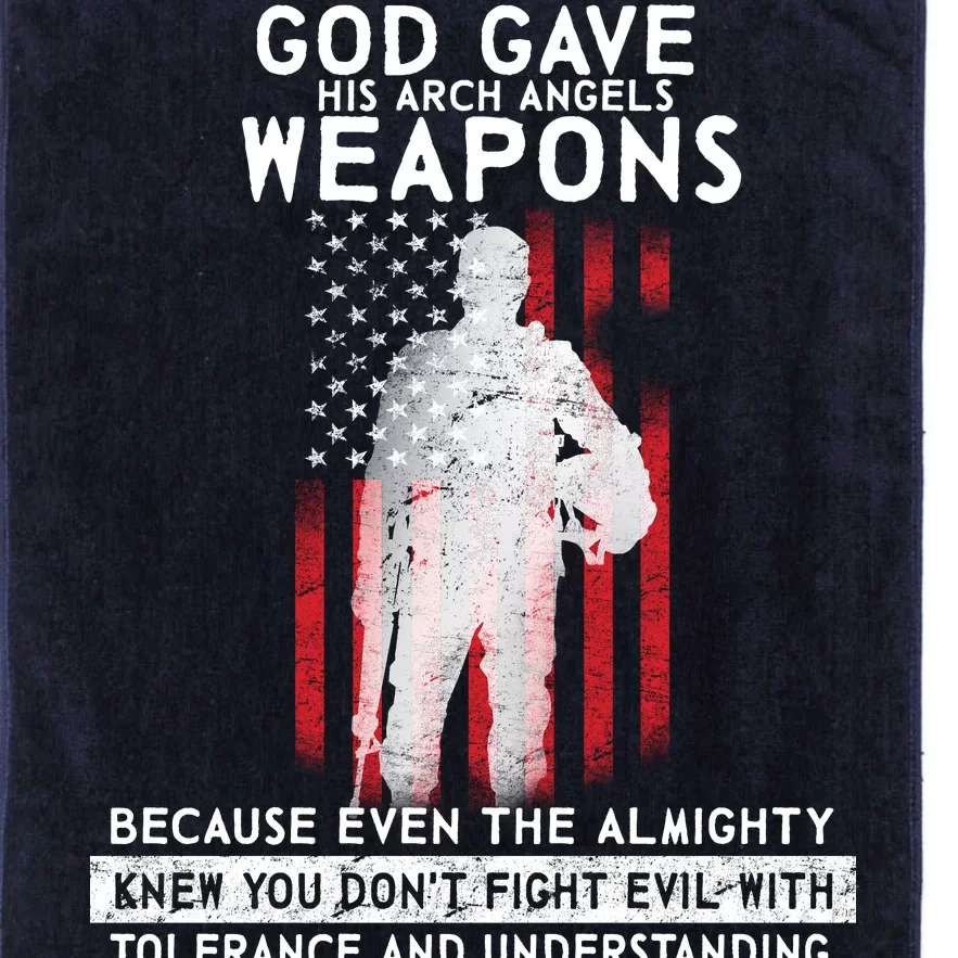 God Gave Weapons To Fight Evil Platinum Collection Golf Towel