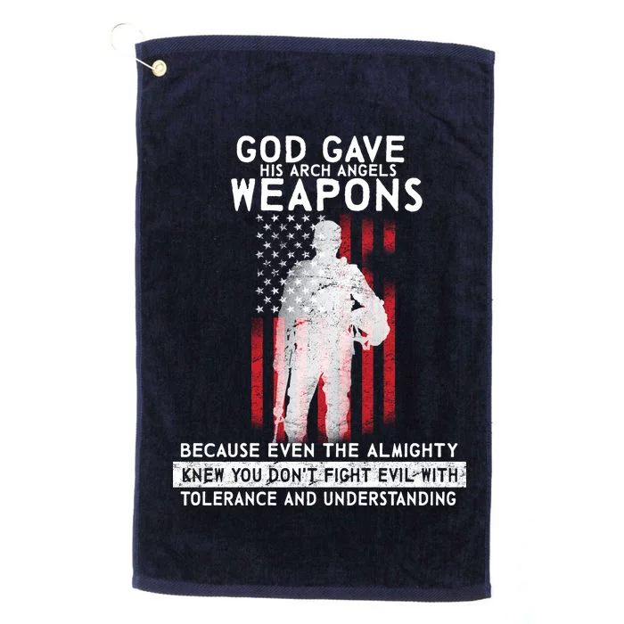 God Gave Weapons To Fight Evil Platinum Collection Golf Towel