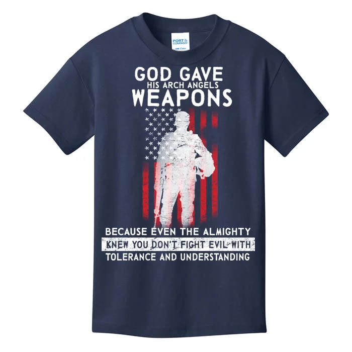 God Gave Weapons To Fight Evil Kids T-Shirt