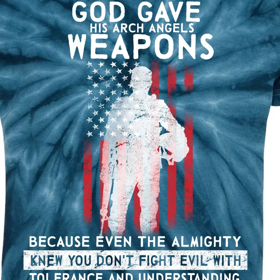 God Gave Weapons To Fight Evil Kids Tie-Dye T-Shirt