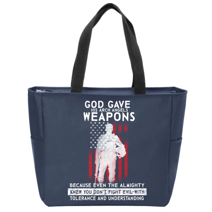 God Gave Weapons To Fight Evil Zip Tote Bag