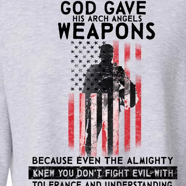 God Gave Weapons To Fight Evil Cropped Pullover Crew