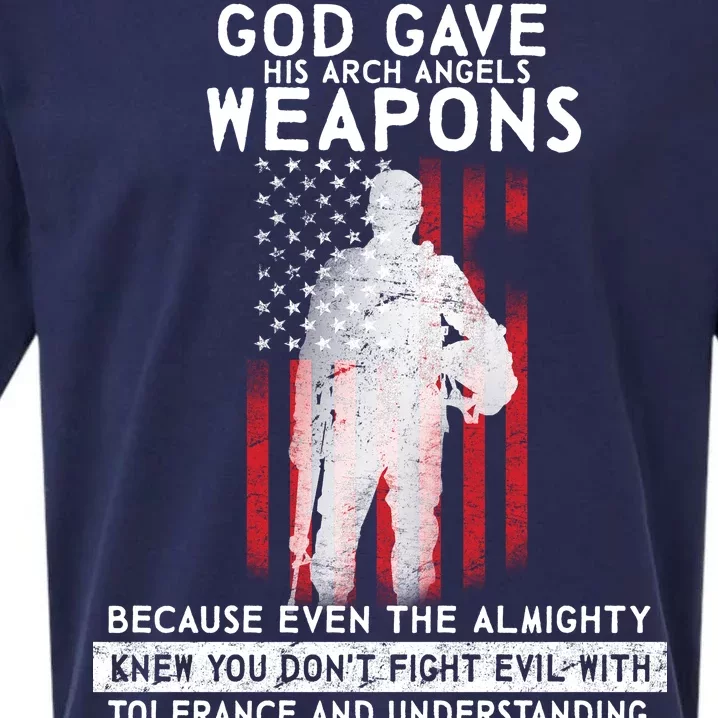 God Gave Weapons To Fight Evil Sueded Cloud Jersey T-Shirt