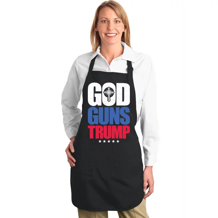 God Guns & Donald Trump Full-Length Apron With Pocket