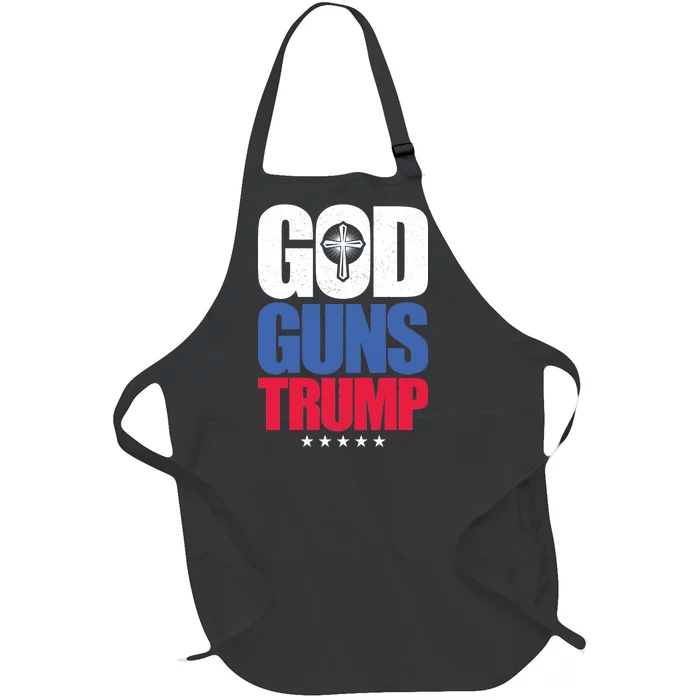 God Guns & Donald Trump Full-Length Apron With Pocket