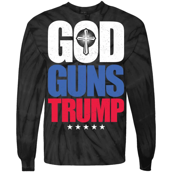 God Guns & Donald Trump Tie-Dye Long Sleeve Shirt