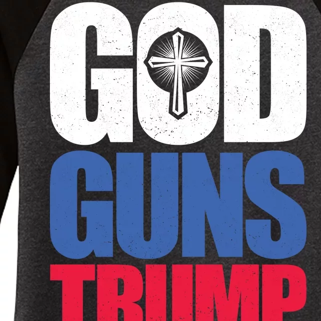 God Guns & Donald Trump Women's Tri-Blend 3/4-Sleeve Raglan Shirt