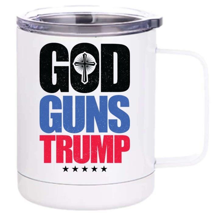 God Guns & Donald Trump Front & Back 12oz Stainless Steel Tumbler Cup