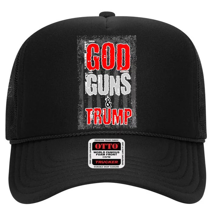 God Guns & Trump High Crown Mesh Trucker Hat