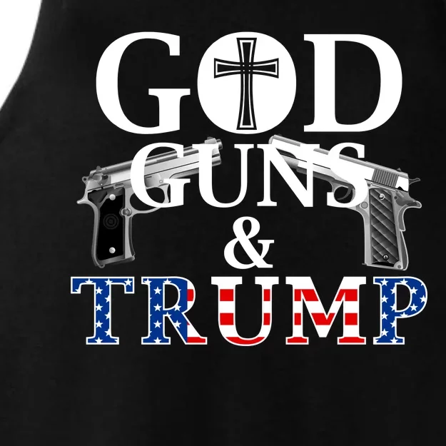 God Guns & Trump Donald President of the United States Ladies Tri-Blend Wicking Tank