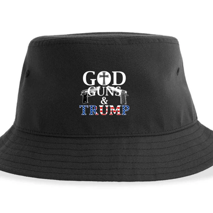 God Guns & Trump Donald President of the United States Sustainable Bucket Hat