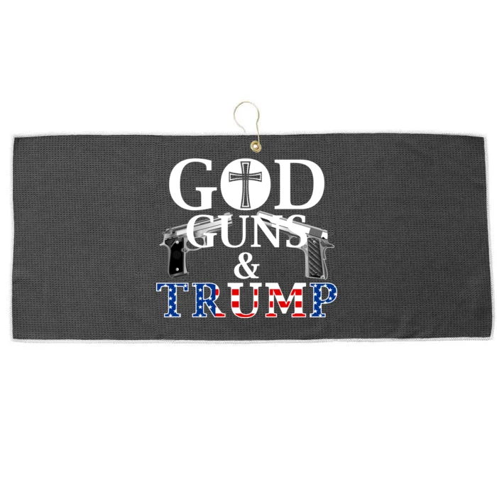 God Guns & Trump Donald President of the United States Large Microfiber Waffle Golf Towel